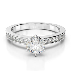 2.25 Carats Sparkling Round Natural Earth Mined Diamond Engagement Ring White Gold 14K