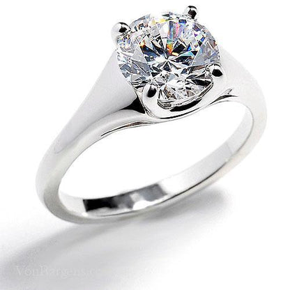 natural round diamond 2.25ct ring front view
