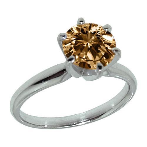  Lady’s Brilliant  Cognac Diamond Jewelry Gemstone Ring Gemstone Ring