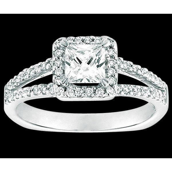 2.25 Ct. Halo Diamonds Ring Solitaire With Accents Gold Halo Ring