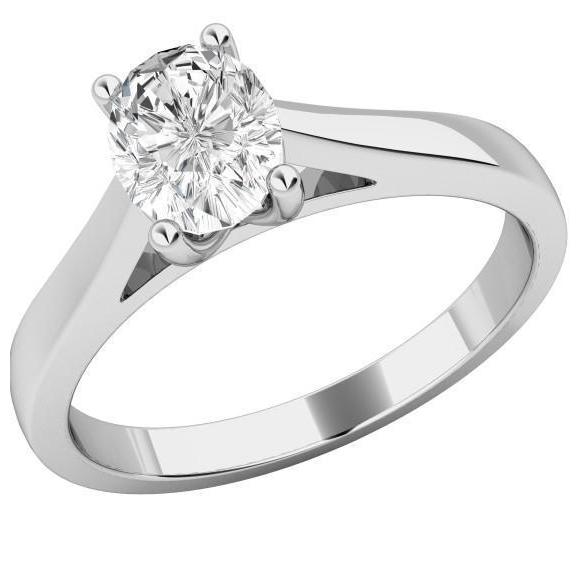 Oval Cut Fancy Solitaire Prong Set Diamond Engagement Ring Solitaire Ring