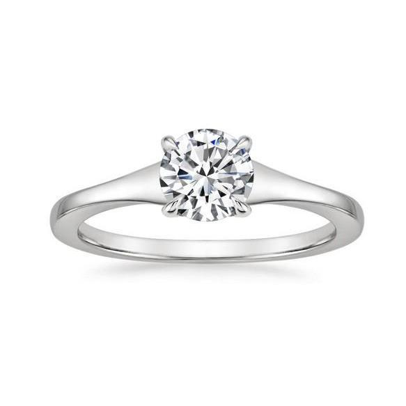 Prong Set Fancy Lady’s  Style White Elegant Gold Diamond Solitaire Ring