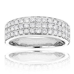 2.25 Ct Small Round Cut Sparkling Natural Earth Mined Diamond Wedding Band 14K White Gold
