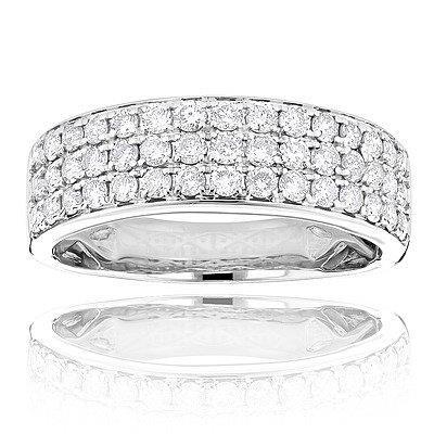 2.25 Ct Small Round Cut Sparkling Diamond Wedding Band 14K White Gold Band