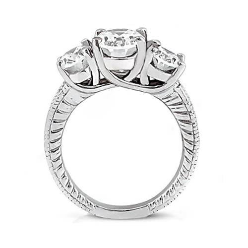 Three Stone Ring 2.31 Carat Three Stone Wedding Diamond F Vs1/Vs2 Diamond Ring