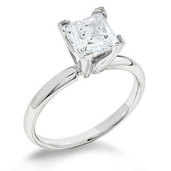 2.25 Ct Princess Cut Solitaire Diamond Wedding Ring New