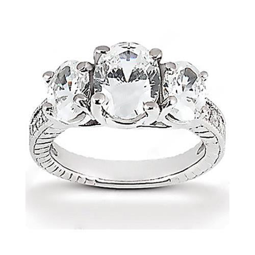 2.31 Carat Three Stone Wedding Diamond F Vs1/Vs2 Diamond Ring Three Stone Ring