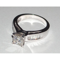 2.35 Carat Princess Diamond Engagement Ring White Gold 14K