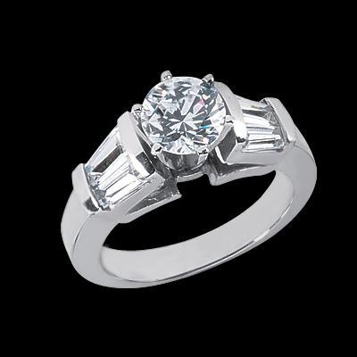 2.39 Ct. Diamonds Engagement Ring Gold White Three Stone Three Stone Ring
