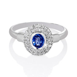 2.40 Ct Oval Cut Sri Lanka Sapphire Diamonds Engagement Ring