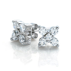 2.4 Ct Round Diamond Stud Earring 14K White Gold New