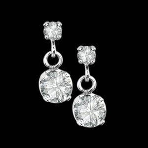 2.40 Carats Sparkling Round Brilliant Diamonds Dangle Earrings Pair Dangle Earrings