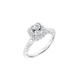 Natural  2.40 Ct. Diamonds Antique Look Ring Halo White Gold