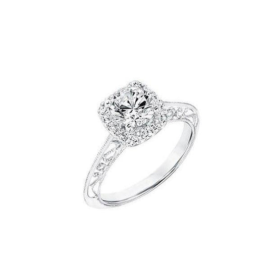 2.40 Ct. Diamonds Antique Look Ring Halo White Gold Halo Ring