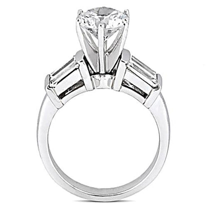  Solitaire Ring with Accents White Gold Diamond