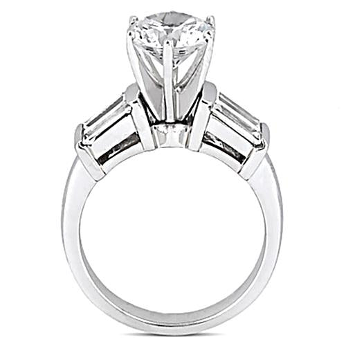  Solitaire Ring with Accents White Gold Diamond