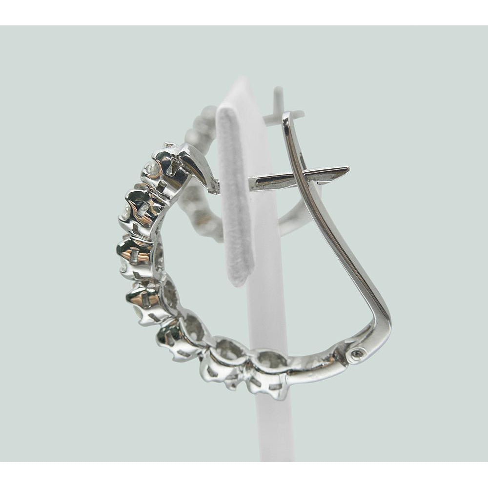 2.5 Carats Round Diamond Lady Hoop Earring Solid White Gold 14K Hoop Earrings