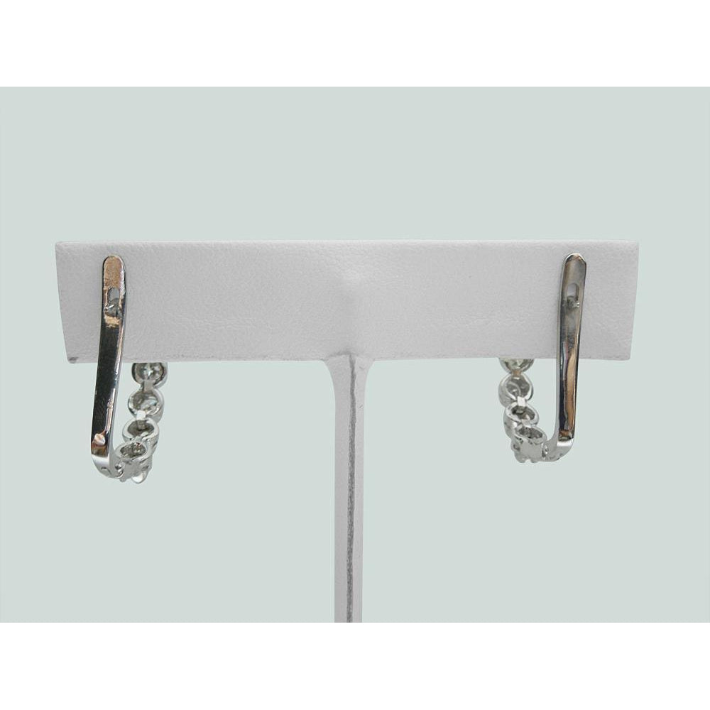 2.5 Carats Round Diamond Lady Hoop Earring Solid White Gold 14K