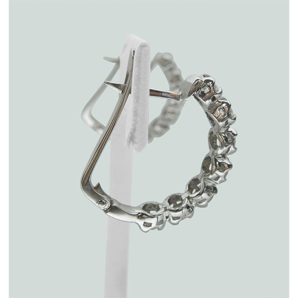 2.5 Carats Round Diamond Lady Hoop Earring Solid Hoop Earrings