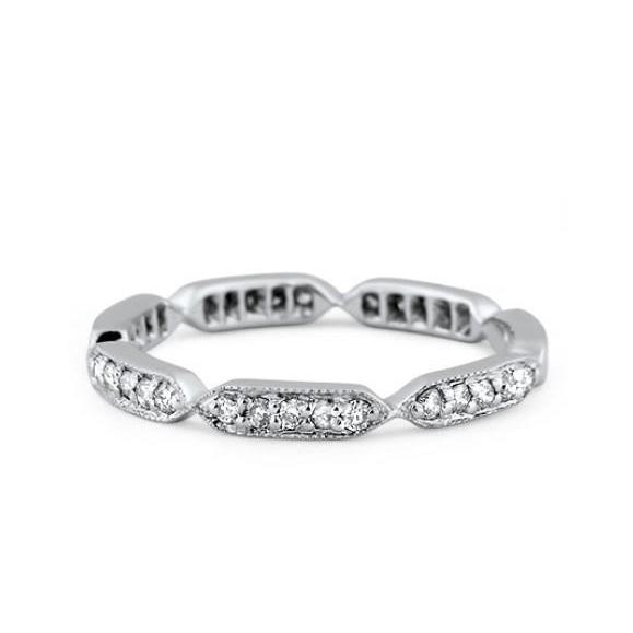2.45 Ct Brilliant Cut Diamond Wedding Band 14K White Gold Band