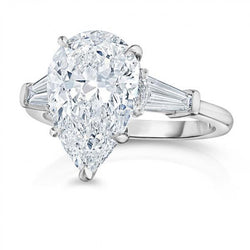 2.46 Carats Diamond Engagement Ring 3 Stone White Gold 14K