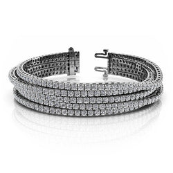 20 Ct Round Cut Lab Grown Diamonds Multi Flexible Tennis Bracelet White Gold 14K