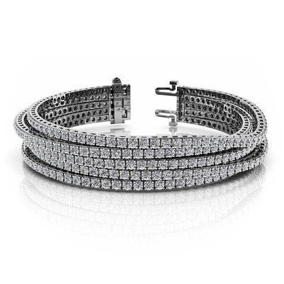 24Ct Round Cut Diamonds Multi Flexible Tennis Bracelet White Gold 10K Tennis Bracelet