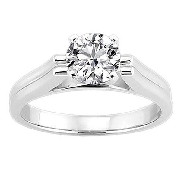 Fancy Lady’s Sparkling Vintage Style White Gold Diamond Solitaire Ring 