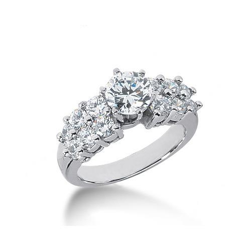 2.50 Carats Diamond Anniversary Ring Set White Gold 14K