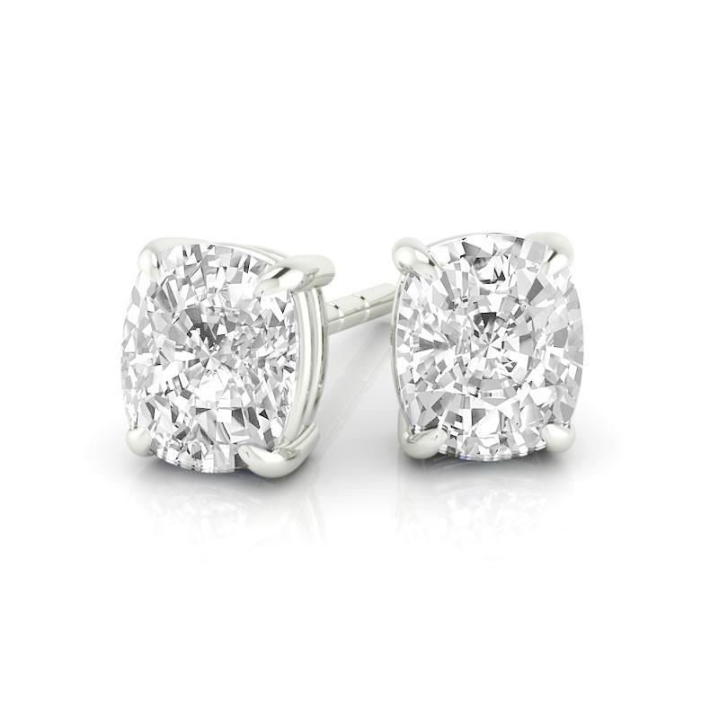 1.5 Carat Round Cut Halo Dangle Diamond Lady Earring White Gold Halo Stud Earrings