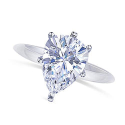 2.50 Carat Solitaire Pear Cut Diamond Engagement Ring