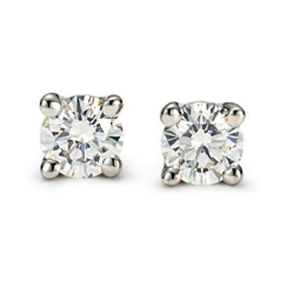 Amazing  Diamond Women Stud Earrings White Gold 