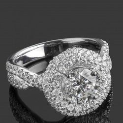 2.5 Carats Round Brilliant Cut Natural Earth Mined Diamond Wedding Ring Solid Gold 14K