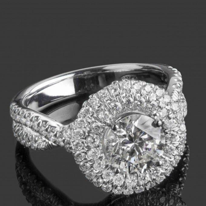 2.5 Carats Round Brilliant Cut Diamond Wedding Ring Solid Gold 14K Anniversary Ring