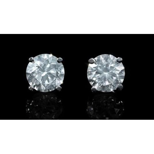 2.5 Carats Round Cut Diamond Stud Earring Gold White 14K Stud Earrings