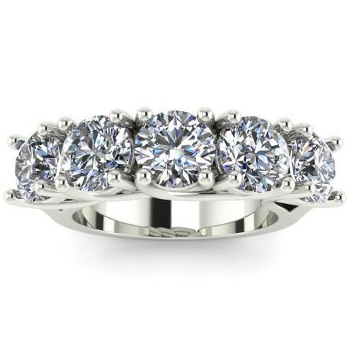 2.5 Carats Round Prong Set Diamond Wedding Band Band