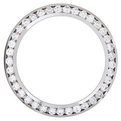 4 Ct Custom Diamond Bezel To Fit Rolex Date Watch 18K White Gold