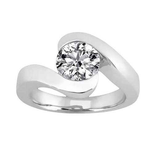 Fancy Diamond Engagement  White Gold Solitaire Ring