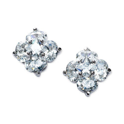 2.50 Ct Oval And Princess Cut Diamond Stud Earring 14K White Gold