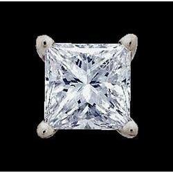 2.5 Ct. Princess Diamond Stud Earring White Gold 14K