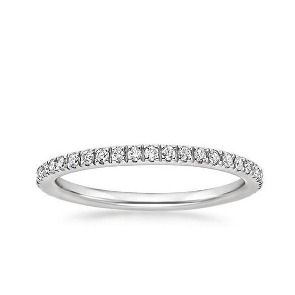 2.5 Ct Prong Set Round Cut Diamonds Wedding Band 14K White Gold Band