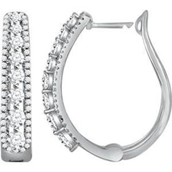 2.5 Ct Round White Natural Earth Mined Diamond Hoop Earring 14K White Gold