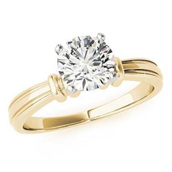 2.50 Carats Big Round Diamond Solitaire Ring Two Tone Gold 14K New