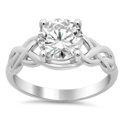 2.50 Carat Big Round Diamond Engagement Ring White Gold 14K