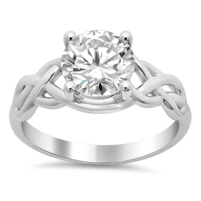 2.50 Carat Big Round Diamond Engagement Ring White Gold 14K Solitaire Ring