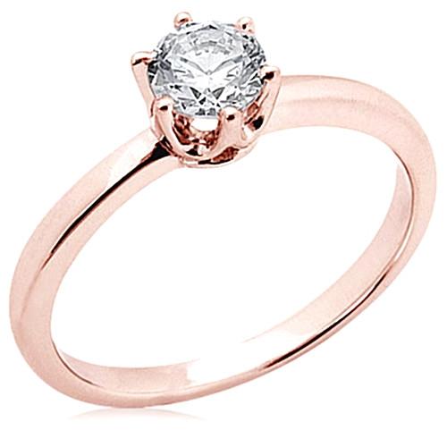 2.50 Carat F Vs1 Diamonds Solitaire Ring Rose Pink Gold Jewelry Solitaire Ring