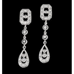 2.50 Carat Long Diamonds Chandelier Earrings White Gold Women Earring