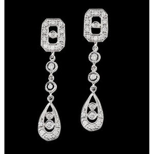 2.50 Carat Long Diamonds Chandelier Earrings White Gold Women Earring Chandelier Earring