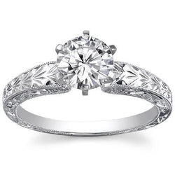 2.50 Carat Solitaire Natural Earth Mined Diamond Women Vintage Style Engagement Ring