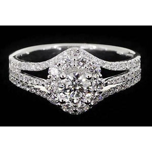 2.50 Carats Anniversary Ring Split Shank Halo Setting Jewelry Halo Ring
